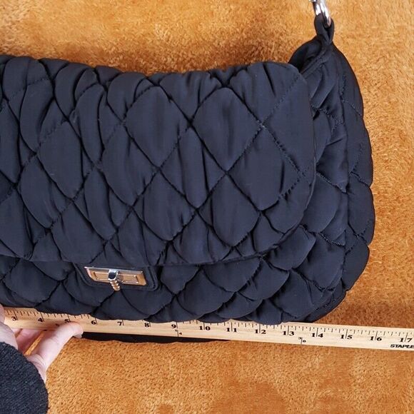 BCBG GENERATION Womens Handbag Black Quilted Chain Strap Shoulder Bag - Picture 8 of 12